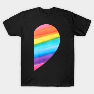 Matching Lgbt Valentines Day Rainbow Heart Gay Couple T-Shirt